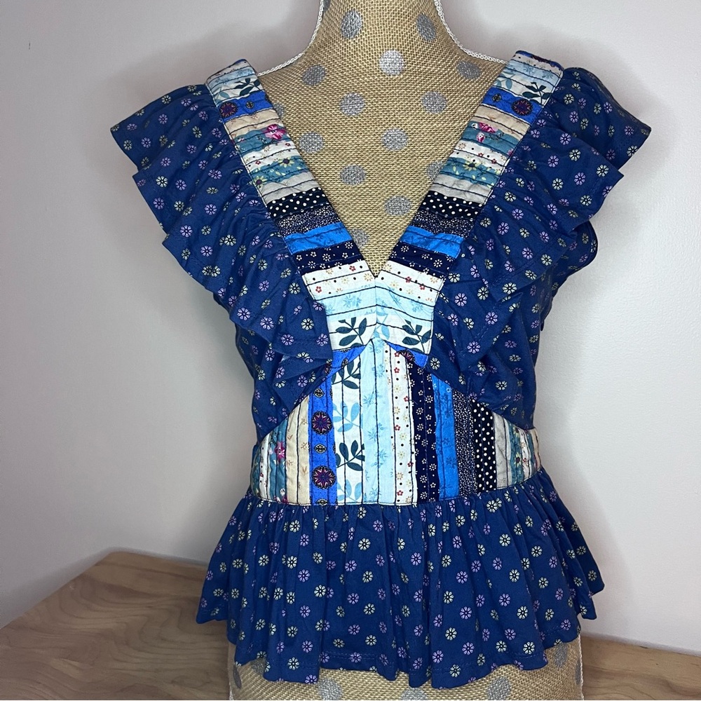 Anthropologie Let Me Be Patchwork Top NWT